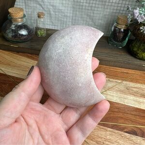 Amethyst Pale Pink Crescent Moon Stone